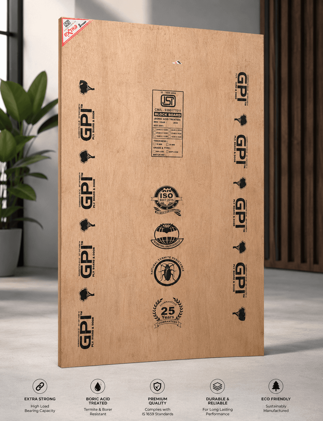 GPI ISI Certified Block Board (Boric Acid Treated)